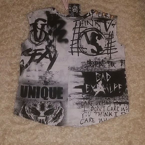 VICTORIA'S SECRET BALMAIN GRAPHIC TOP - Picture 1 of 2